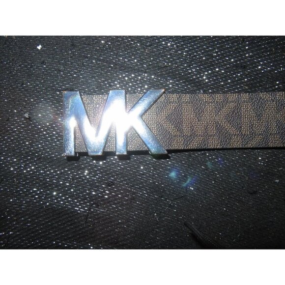 Michael Kors Brown MK Logo belt w/Silver Buckle size Medium 39.5 inches - Picture 7 of 7
